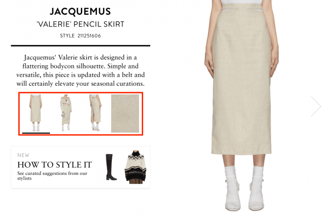Ecommerce product pages optimization Jacquemus skirt Ecommerce product pages optimization Jacquemus skirt