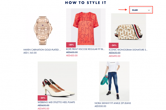 complete the look recommendations layout Tommy Hilfiger complete the look recommendations layout Tommy Hilfiger